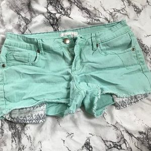 Mint colored shorts!
